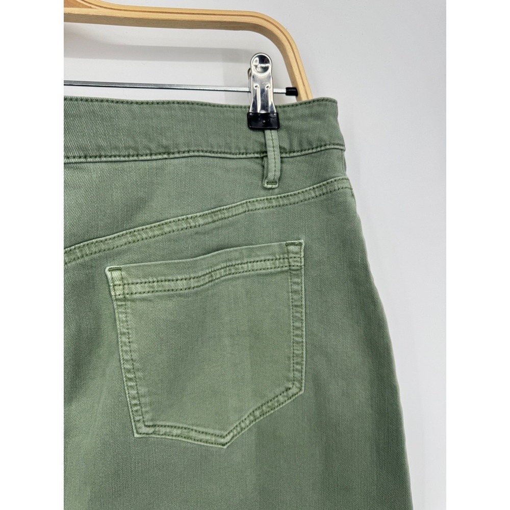 NWT J.Jill Denim Utility Skirt Women's 12 Light Willow Zip-Fly Mid Rise Pockets - Picture 5 of 14